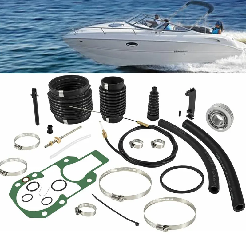 

Bellows Transom Repair Kit W/Gimbal Bearing Exhaust Bellow with Lower Shift Cable for Mercruiser 1983-1990 Alpha One 30-803097T1