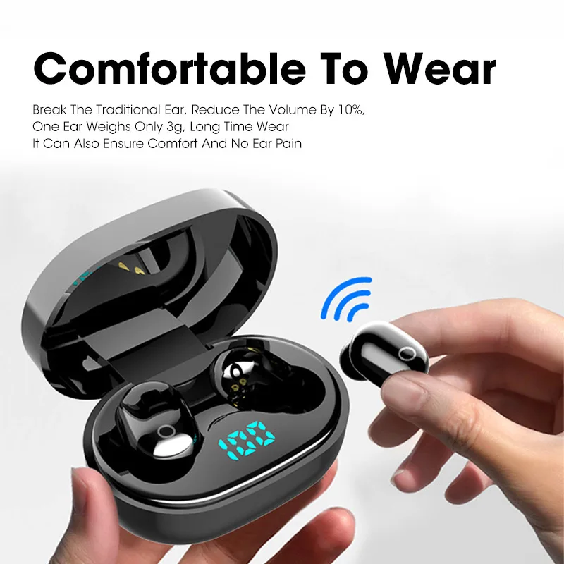 New TWS Bluetooth Earphone Waterproof Sports Noise Reduction Wireless Headphones In-Ear Earbuds Headset HD Mic For Smart Phone