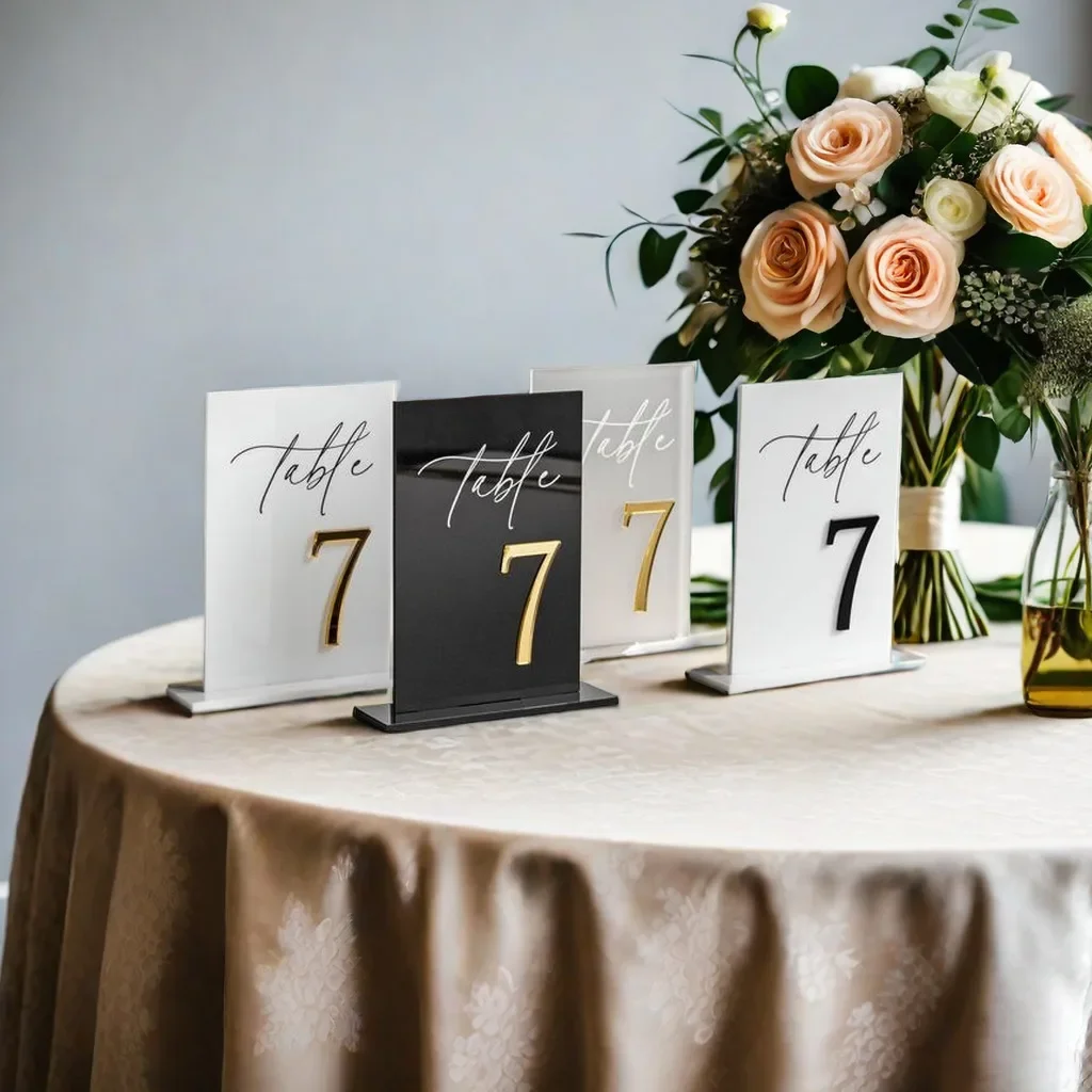 Modern Wedding Digital Wedding Table Numbers Plate Digital Desktop Indicator Acrylic Table Signs