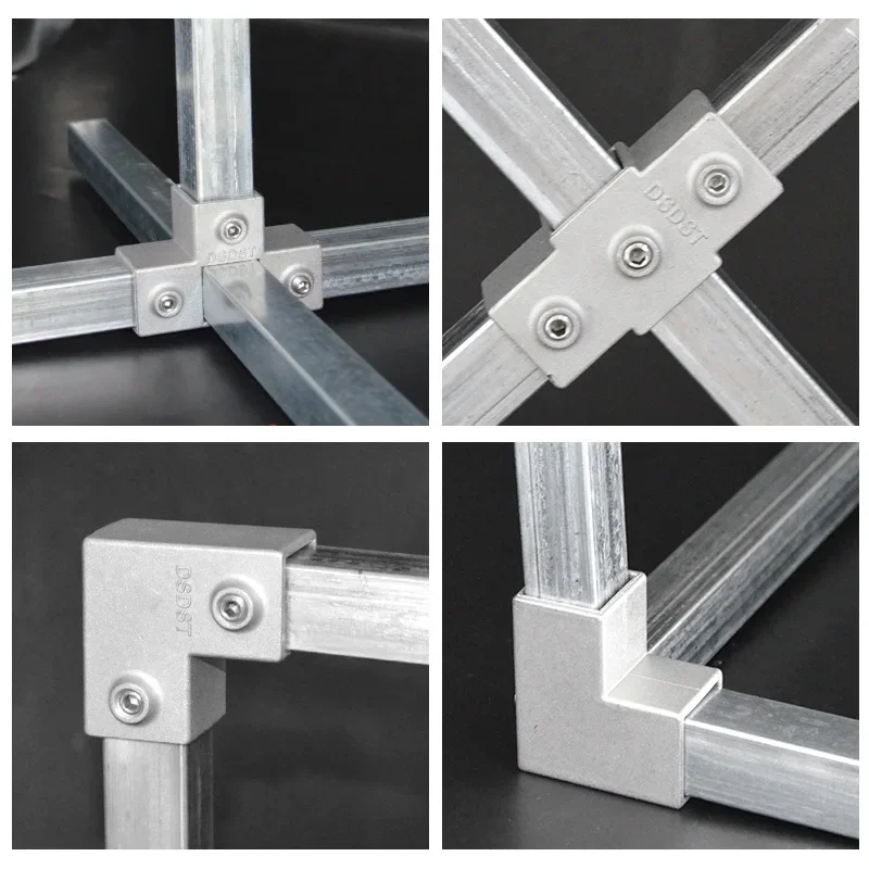 Square Tube OD 25x25mm Connection Piece Aluminum Alloy Elbow Three-way Square Pipe Fixed Joint Storage Rack Rack square tube connection piece