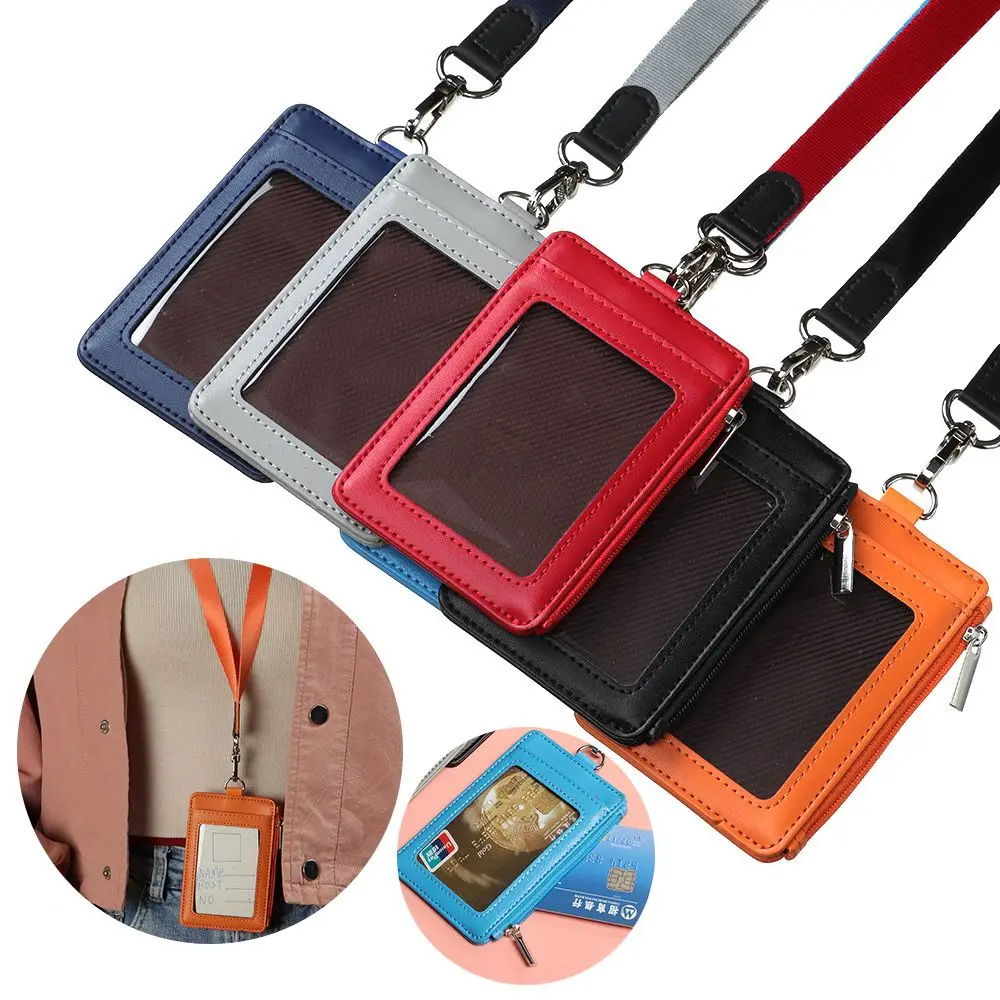 

Casual Zipper Bag Office Supplies Portable Coin Purse Card Case Card Badge Holder Card Bag