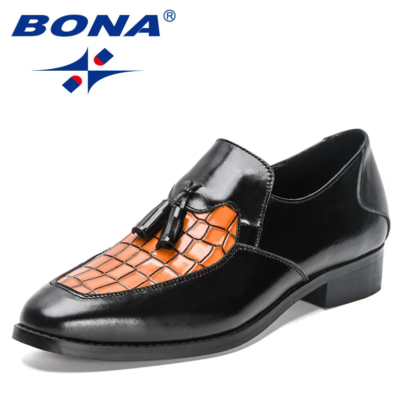 

BONA 2023 New Designers Brogue Lightweight Men Shoes Genuine Leather Fashion Comfortable Brand Shoes Man Office Shoes Mansculino