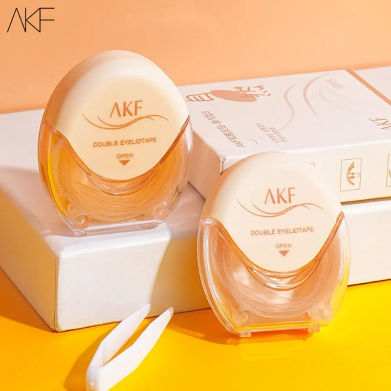 Double fold eyelid tape A K F natural invisible double eyelid tape stickers fiber instant eyelid lift paste bigger eyes beauty tool