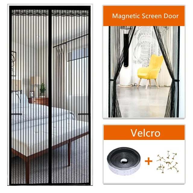 6 Sizes Basic Magnetic Mosquito Net Summer Anti Bug Fly Door Curtains Mesh Automatic Closing Door Screen Kitchen Sticker Curtain 6