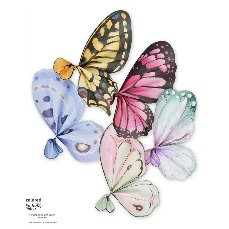 Cross-border specially designed for Internet celebrity butterfly wings shape flower wrapping paper colorful butterfly bouquet... flower wrapping paper