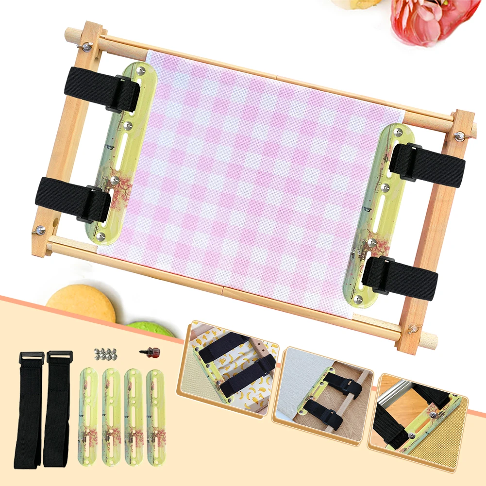 Acrylic Garment Clips Cross Stitch Kits Adjustable Art Needlework Crafts for Canvas with Bandage Stretch Tool Screw Screwdriver