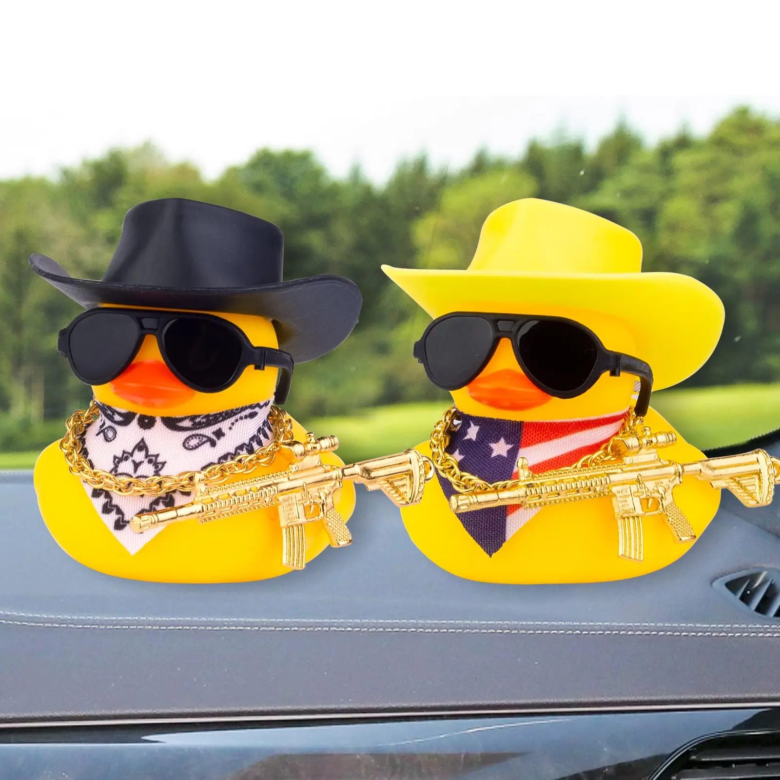 Ducks for Cars - Rubber Duck for Dashboard of Car, Yellow Duck Car Dashboard Decorations, Squeak Ducks Car Ornaments Car Décor 6