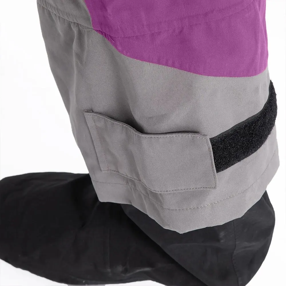 Women's classic purple kayak dry diving suit 160D Taslon waterproof white water sportswear surfing rafting diving jumpsuit, 6