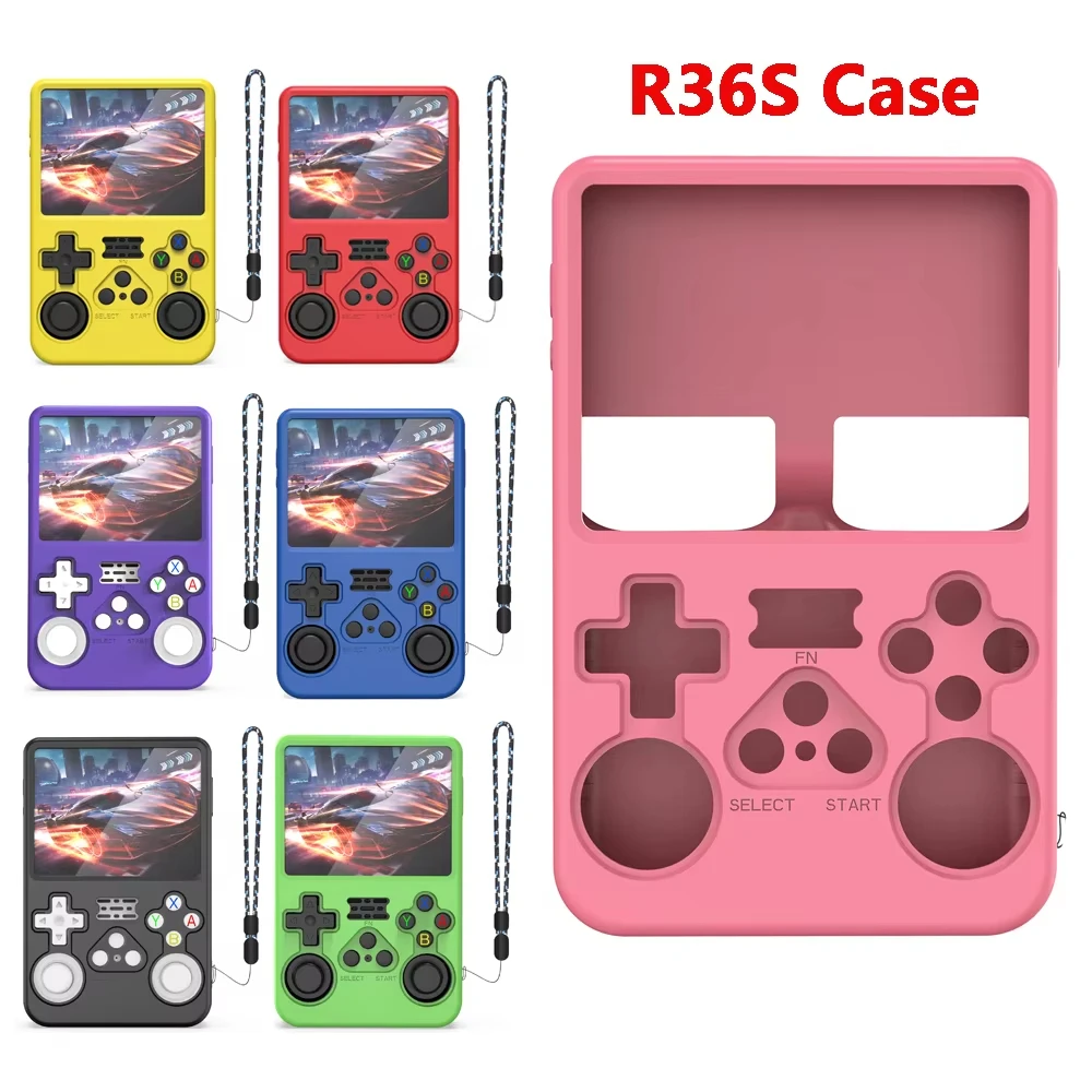 Pink Silicone Shockproof Protective Case for Handheld Retro Game Console