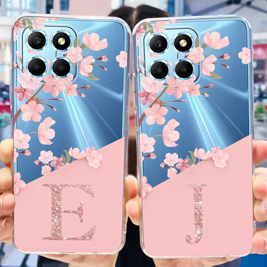 Per Honor X8 5G Custodia Per Honor X6 X6S Cover Posteriore Fashion Flower Soft Silicone Trasparente Funda On Honor X8 X 8X6 Honorx6 Capa