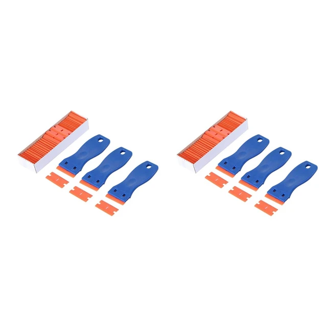 1 Set Plastic Razor Blades Scraper Tool, 2 PCS Wall Paint Remover With 10  PCS Blades Kit No Scratch Car Window Glass Wood Sticker Removal Floor Stove  Kitchen Vinyl Adhesive Decal Tape