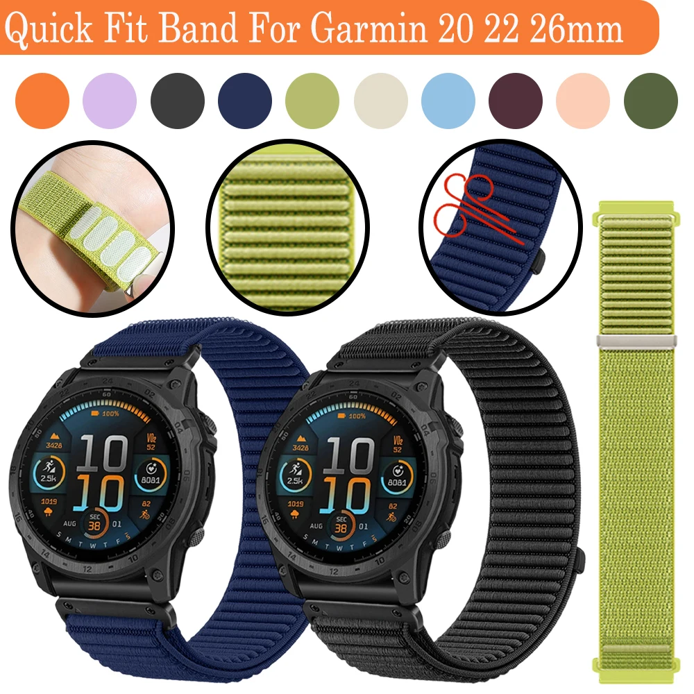 Nylon Loop Strap Quick Fit Band Accessory - 20/22/26mm