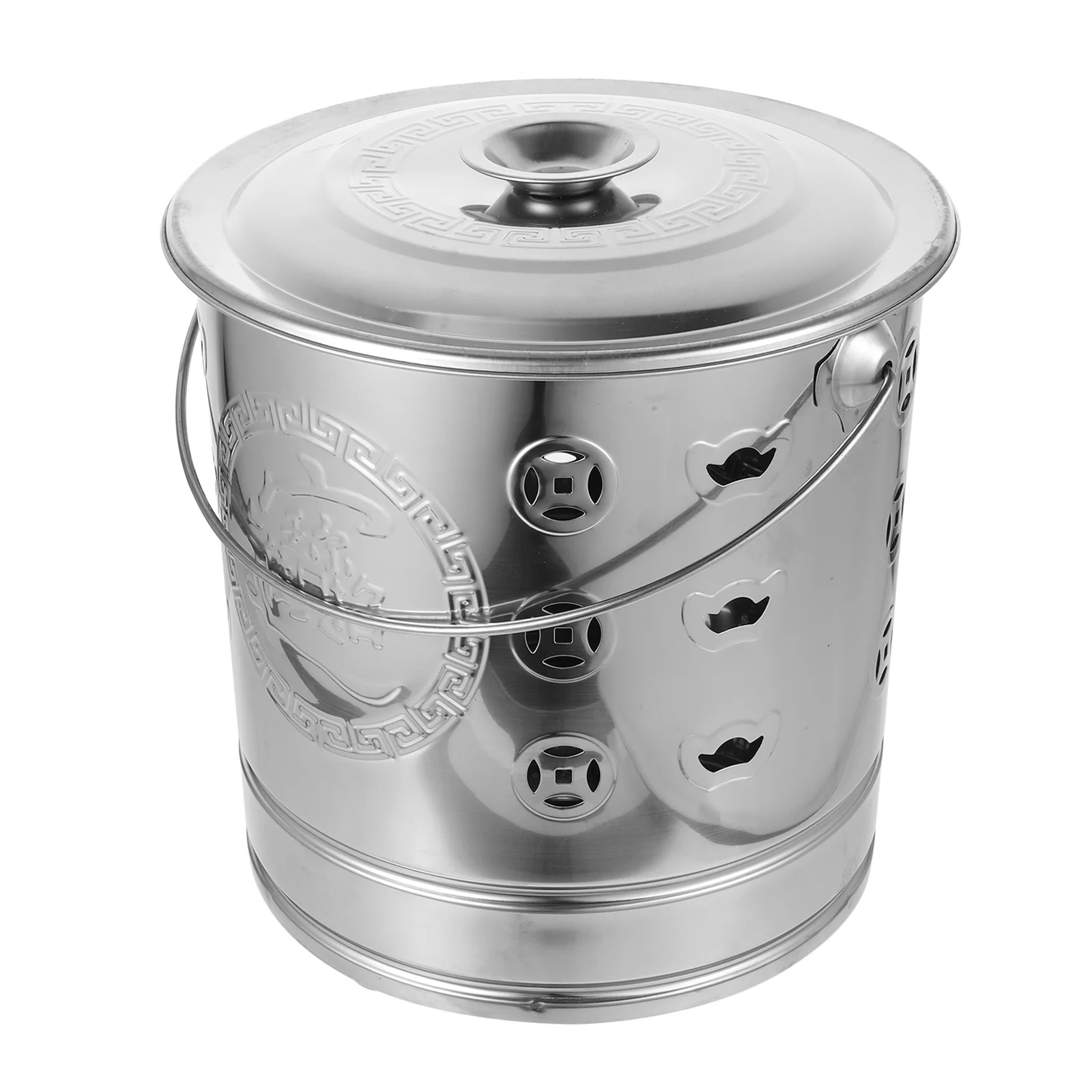 

Burn Bucket Treasure Stainless Steel Burning Money Barrel Fire Basin Incinerator
