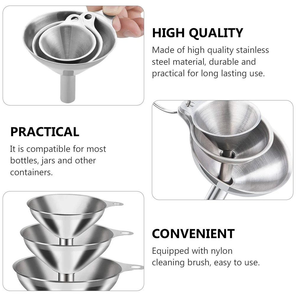 Stainless Steel Canning Funil Oil Filte multiuseful Funil portable Oil Leak Kitchen universal Tools Gadgets