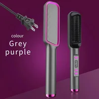 Hair Straightener Brush Heating Hot Comb Straightener Electric Hair Straightening Curly Multifunctional Iron Brush Comb Curler