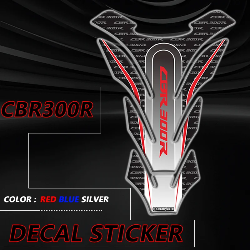 For Honda CBR300R CBR500R CBR400R CBR150R Motorcycle Fuel Tank Pad Decals Sticker 3D Fish Bone Sticker cbr500r 400r 300r 150r ножи helios 150 r полукруглые мокрый лёд правое вращение nlh 150r ml