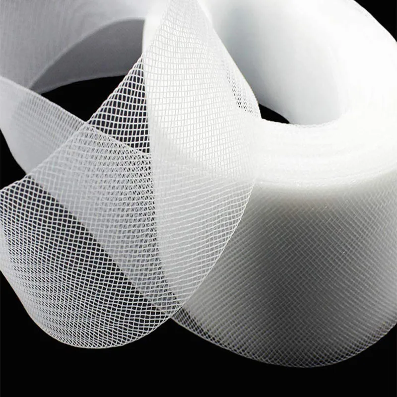 1–10 cm, flach, schlicht, hart, steif, krinfarbenes Rosshaar, Geflecht aus Polyester, zum Nähen von Hochzeitskleidern, Tanz, formelles Kleid-Zubehör