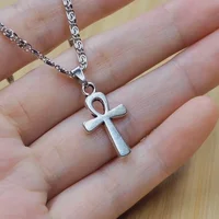 1pcs Vintage Punk Cross Jesus Fish Christian God Pendant Necklace 45cm Stainless Steel Chain Fashion Jewelry Wholesale Sales - Image 5