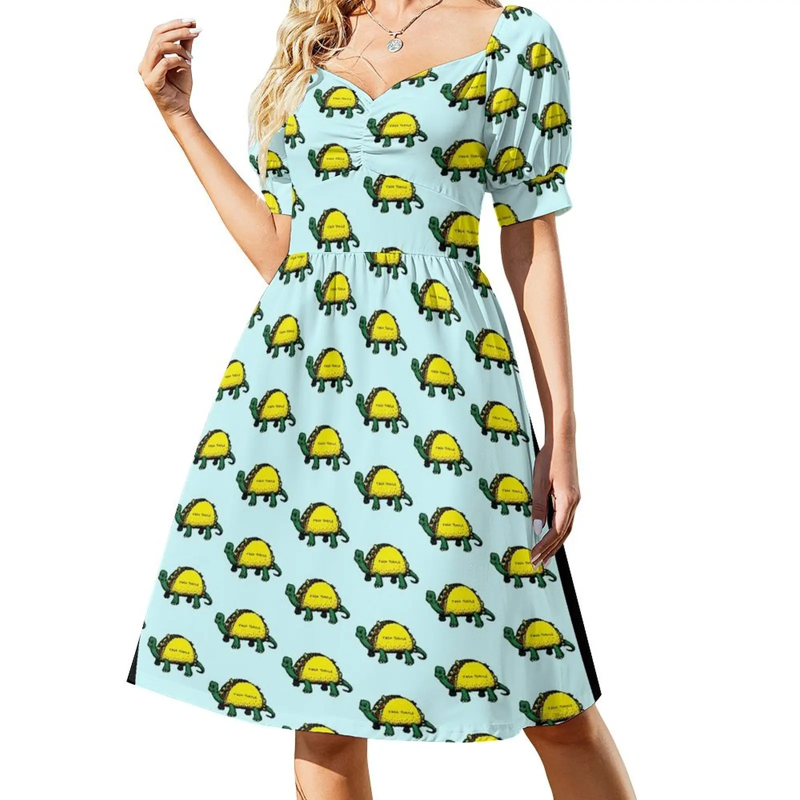 thumbnail image 1 of Vestido de manga corta Taco Turtle, vestidos de verano para mujer, vestidos de verano para mujer, vestidos de fiesta, 1 of 7