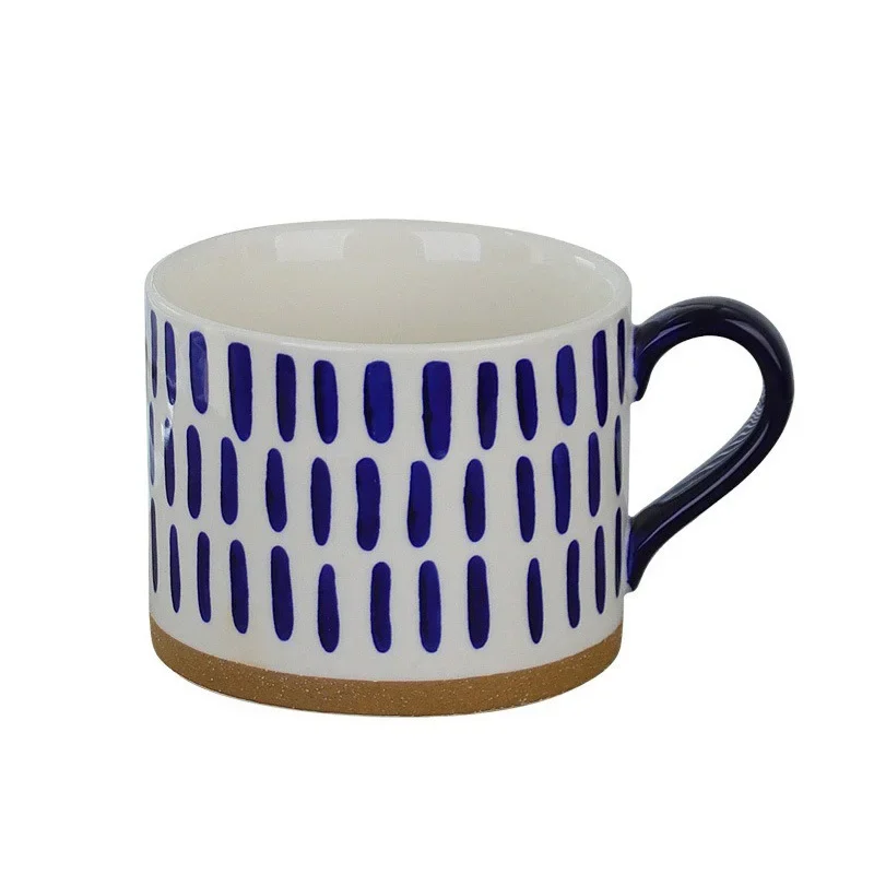Ceramic Blue Stripe Coffee Cup