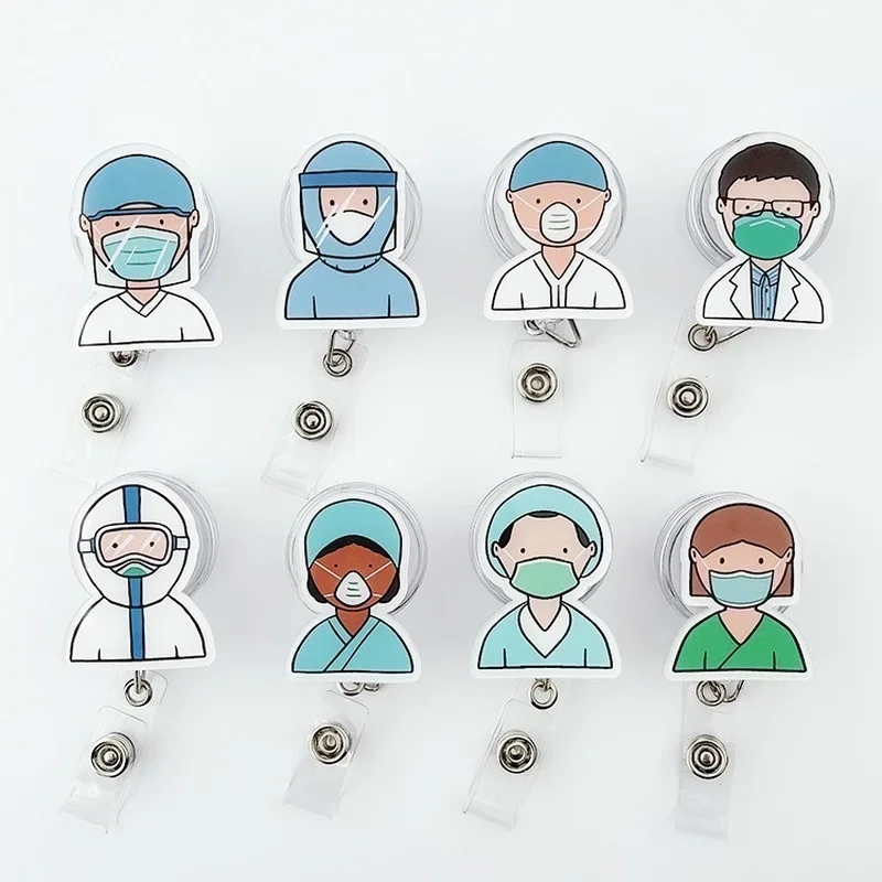 

Doctor Nurse Name ID Card Holder Clip Exhibition Work Card Medical Workers Name Badge Holder Reel Retractable Landyard