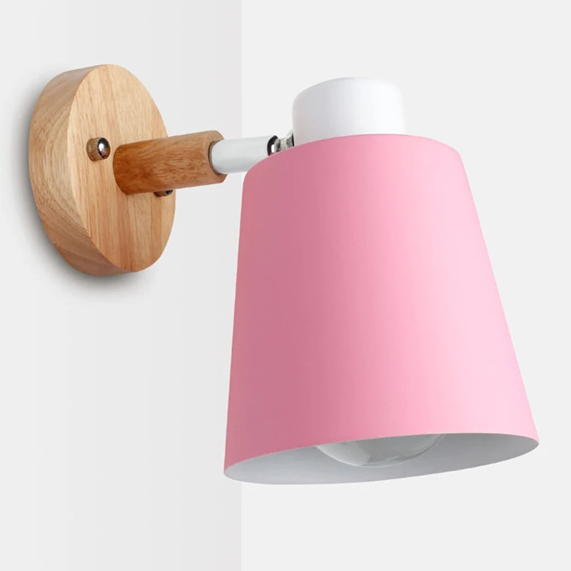 

Wall Lamp Modern Style Wall light Adjustable Lamp Black White Pink Yellow for Bedside Bedroom Corridor Sconce with Bulbs Switch