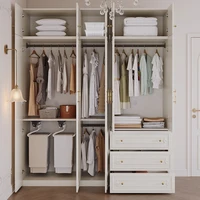 Dressing chambre armoires multifonctions étagères en bois grands armoires tiroir moderne Armario Ropero dortoir meubles de maison 1
