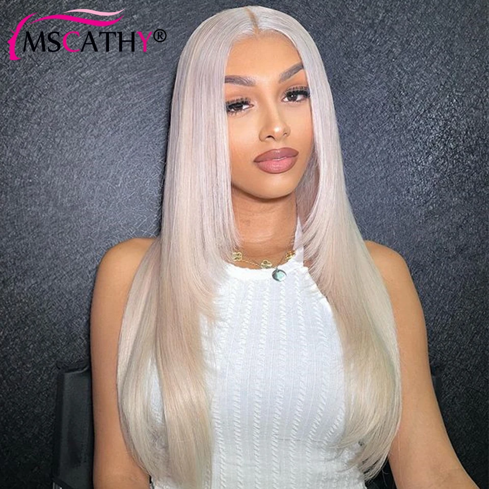Pink Colored Layered Lace Front Wig Brazilian Platinum Ice Blonde Virgin Human Hair Wigs For Women Hd Transparent Lace Front Wig