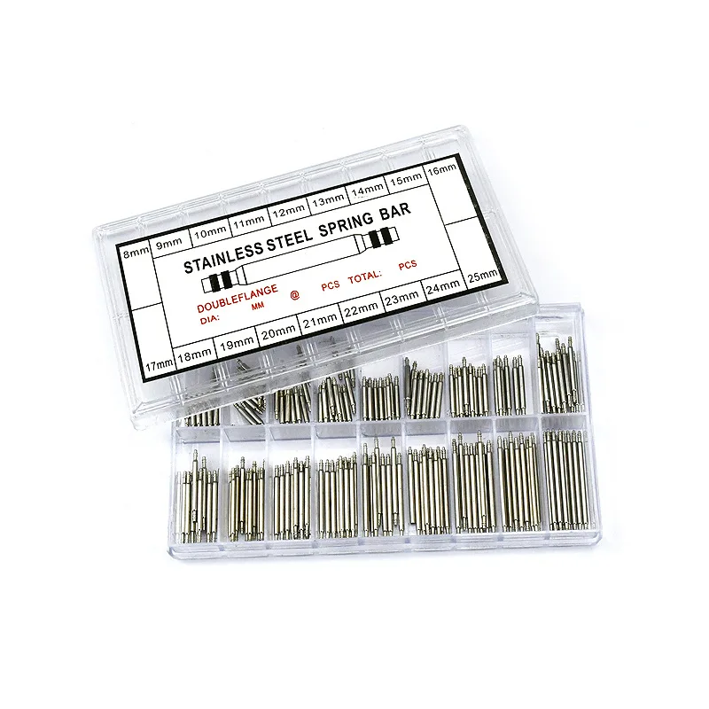 Comprehensive Set of Stainless Steel Spring Bars for Watchband Repair and Replacement (270 Pieces, 8mm-25mm)