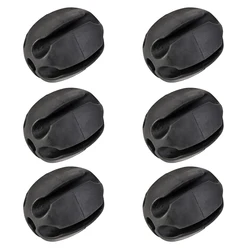 6-Piece Silicone Fishing Rod Holder Straps - Lightweight Tackle Organizer and Storage Solution (Black)