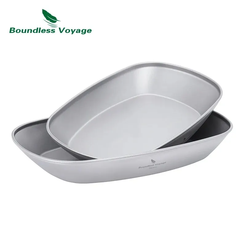 Boundless Voyage Ultralight Titanium Dinner Plate with Carry Bag