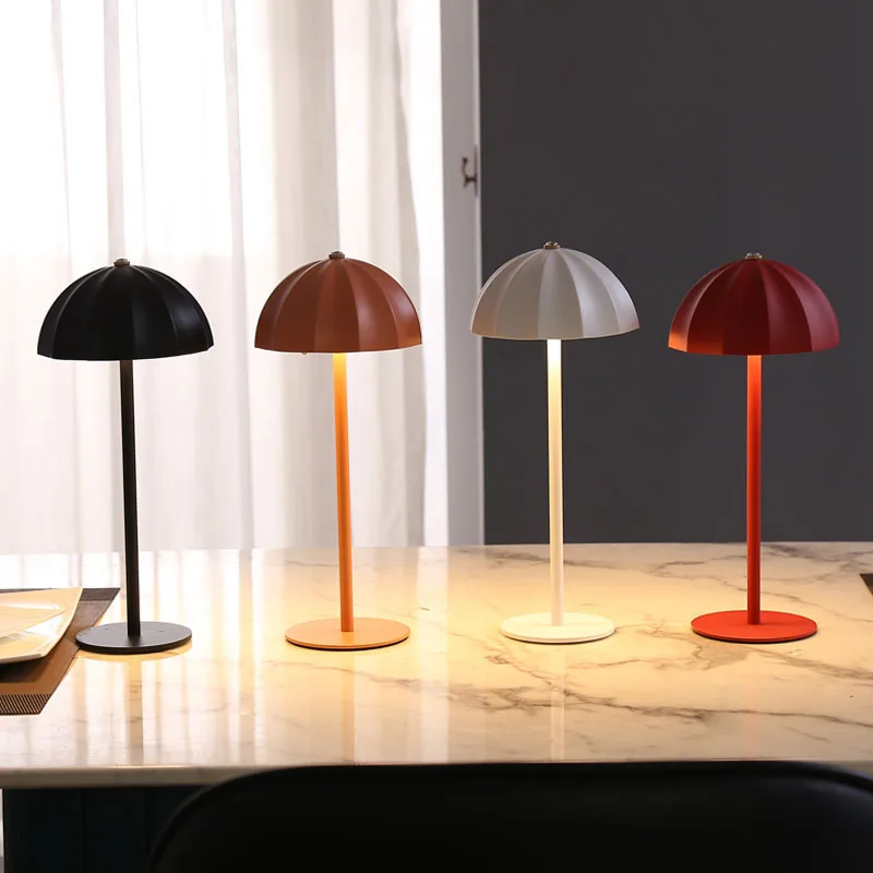 1Pc LED Rechargeable Table Light,3 Color Stepless Dimmable Brightness Rechargeable Touch Lamp,For Restaurant/Indoor Lamp LT049