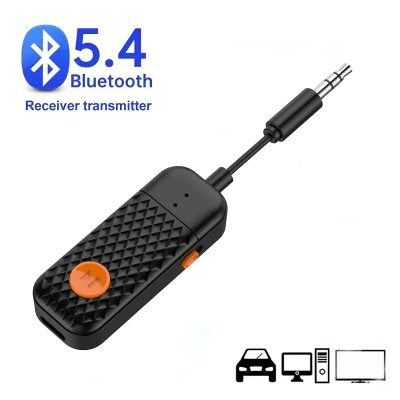 블루투스 5.4 수신기 송신기 3.5mm Aux 2-in-1 무선 오디오 어댑터 TV 헤드셋 자동차 라디오 비행 Mp3 플레이어 스피커