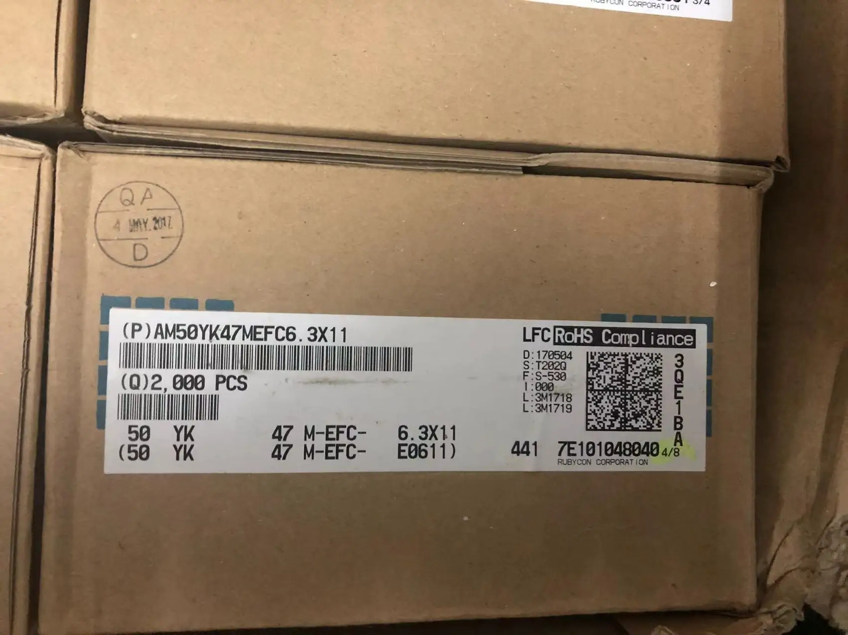 2024 Japan 47uF 50V RUBYCON YK-Serie 6,3x11mm 50V47uF Aluminium-Elektrolytkondensator – Detail 2