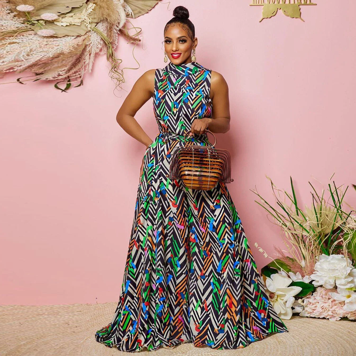 

Spring/Summer 2023 New Women's Wear Sleeveless Youth Travel Camping Leisure Style Sexy Printed Wide Leg Jumps Fashion jumpsuit