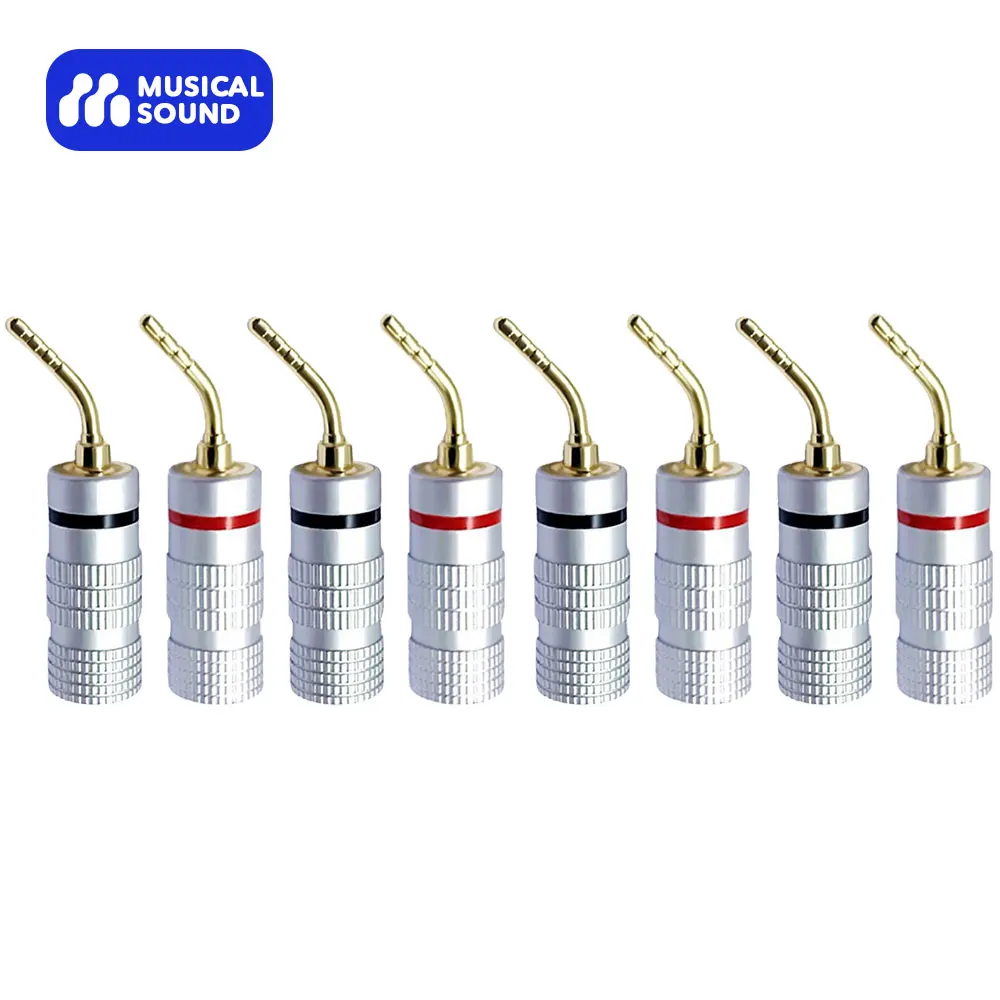 Suono Musicale 8 Pezzi Placcato Oro 2Mm Pin Plug Vite Chiusa Connettori A Banana Hifi Senza Saldatura Jack Per Altoparlante Amplificatore Di Potenza