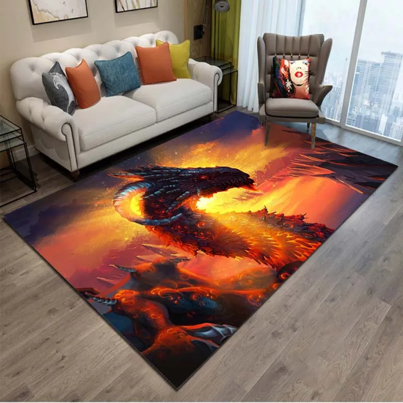 

Fantasy Dragon Carpet Kids Rug Living Room Tea Table Mat Bedroom Rug Anti-slip Floor Mats Household Area Mat Home Decorative Rug