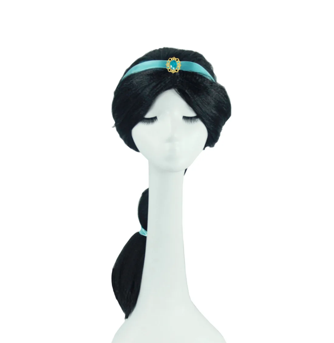Aladdin's Lamp Halloween Girls Princess Jasmine Hair Black Long Wig Fancy Kids Women Wig Disguise Child Cosplay Unicorn Hair Accessories