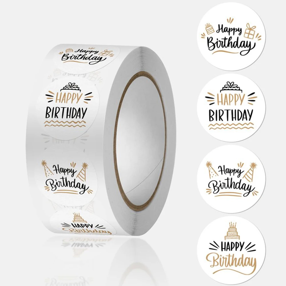 50-500pcs Cute Happy Birthday Stickers for Children's Birthday Party Gift Sealing Decorations decorative stickers decorative labels stickers self adhesive stickers cartoon sticker paper stickers adhesive stickers cartoon stickers holiday party decorations