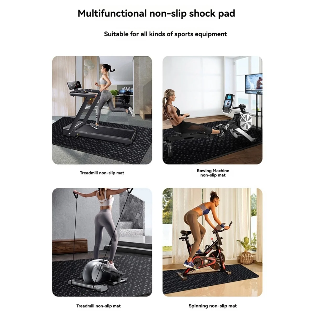 BAAU Treadmill Mat for Hardwood Floors,Mat for Home Gym Flooring, Walking Pad Exercise Bike Equipment Mat 43x60x0.3cm