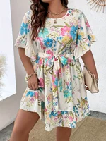 Large size fashionable printed women's dress - Image 3
