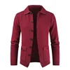 European and American Men's Fashionable Pure Color Lapel Pocketed Slim-fit Long-sleeved Knitted Sweater for Winter. M-XXXL 4