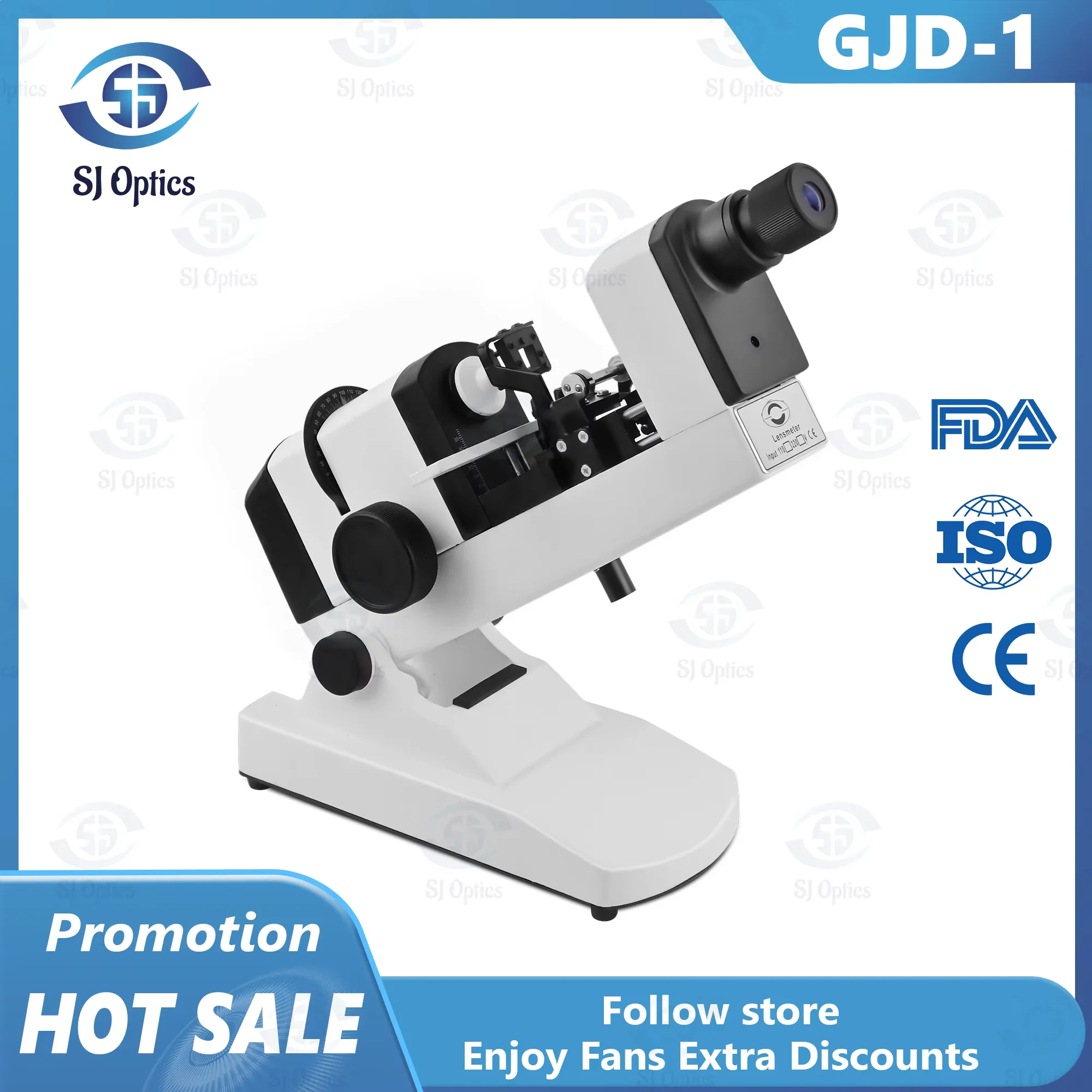 High Quality AC/DC Portable Lensmeter Lens Meter GJD-1 Manual Optical Focimeter Lensometer Handheld Lens Meter Manual Lensmeter