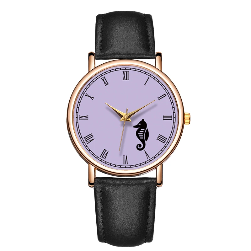 Orologio Al Quarzo Da Donna Di Lusso Sea Horse Animal Leather Impermeabile Casual Minority Personality Watch Zegarek Damsk