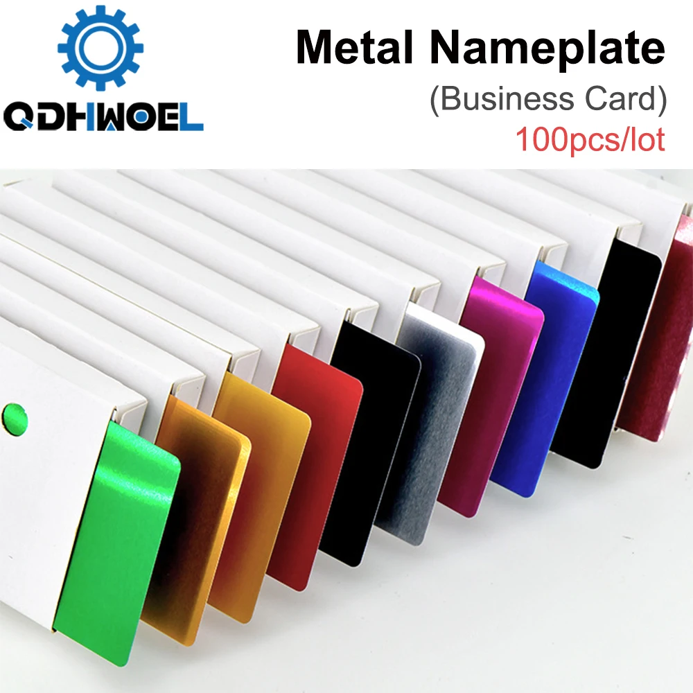 

QDHWOEL 100 шт. металлическая табличка, визиток, многоцветный материал из алюминиевого сплава для лазерной маркировочной машины, CO2 лазерный маркер