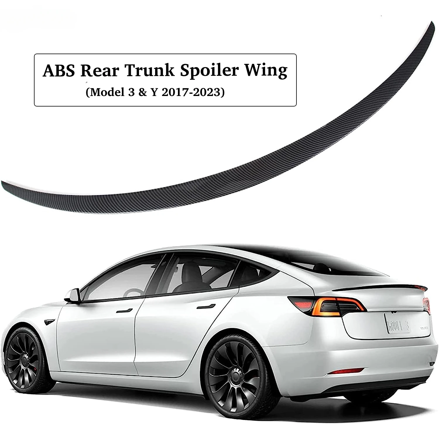 

Tesla Model Y Model 3 2017-2023 Rear Spoiler Wings Rear Trunk Spoiler Lip Tail Wing Rear Trunk Lid Car Styling Kits ABS