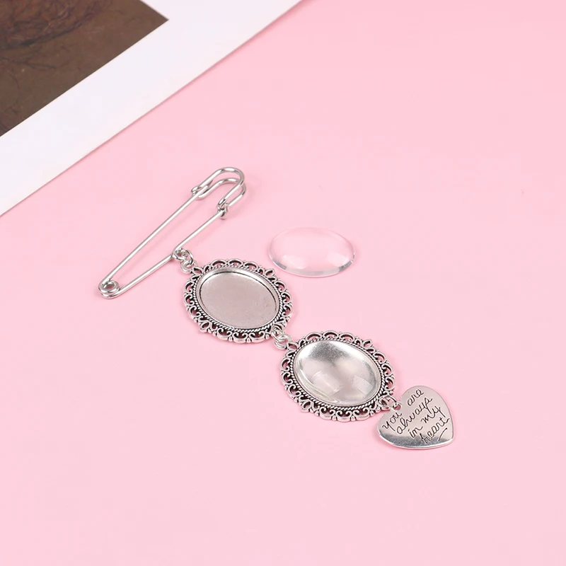 Charm Con Foto Per Bouquet Sposa - Ciondolo Ovale Con Vetro Cabochon, Kit Fai Da Te Matrimonio - Foto 10