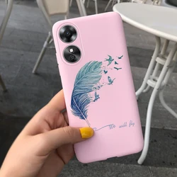Cute Love Heart Cartoon Girls Soft Silicone Phone Case Cover for Oppo A17K (Pink 1610)