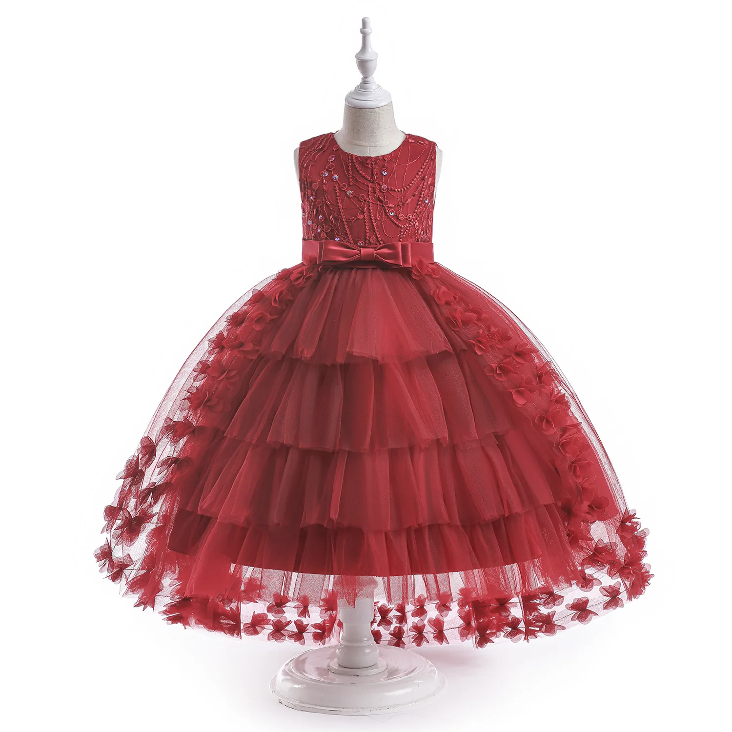 

Flower Girl Dress Forged Fabric Long Flower Girl Princess Dress Children's Piano Performance