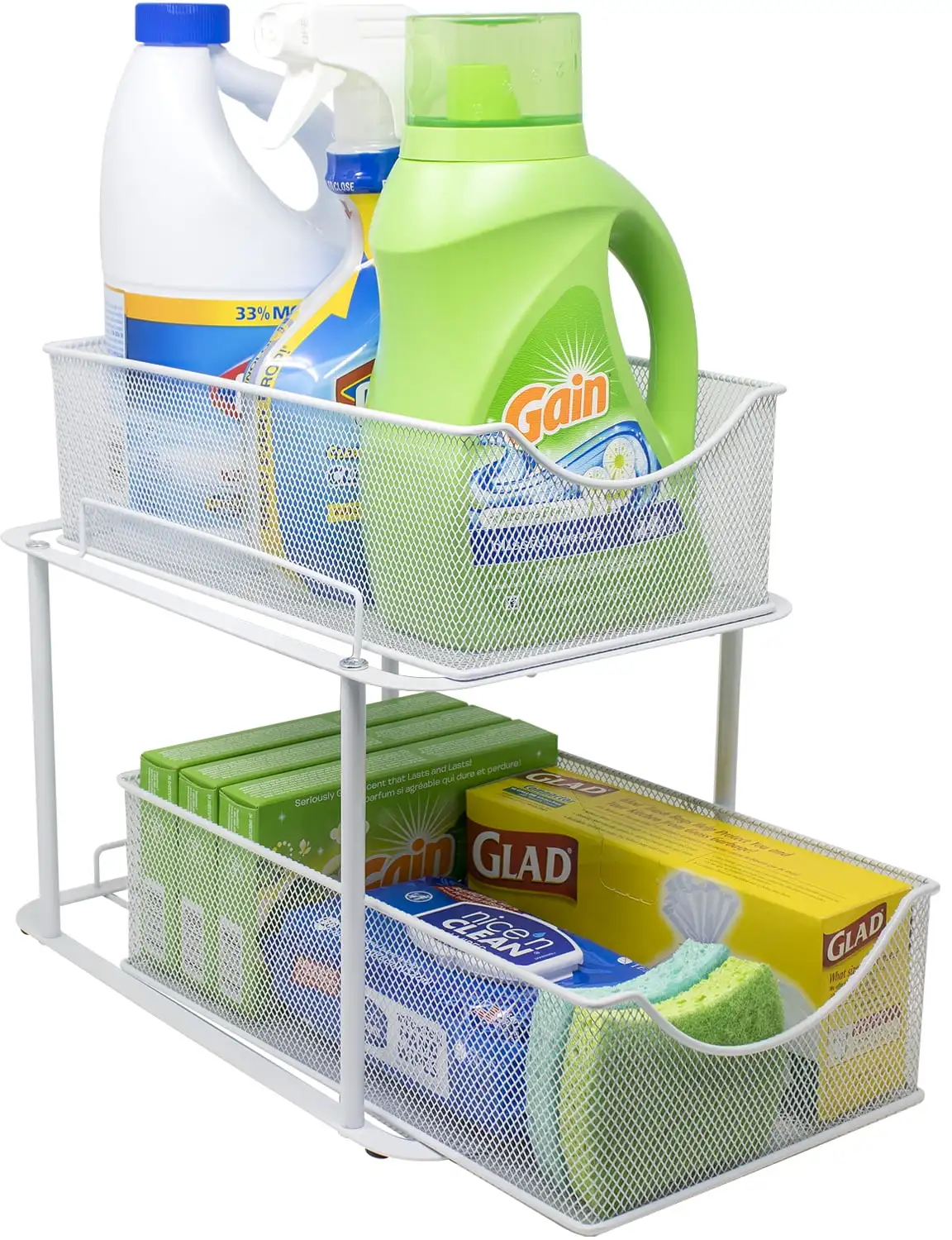 

Sorbus 2-Tier Organizer Baskets with Mesh Sliding Drawers